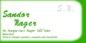 sandor mager business card